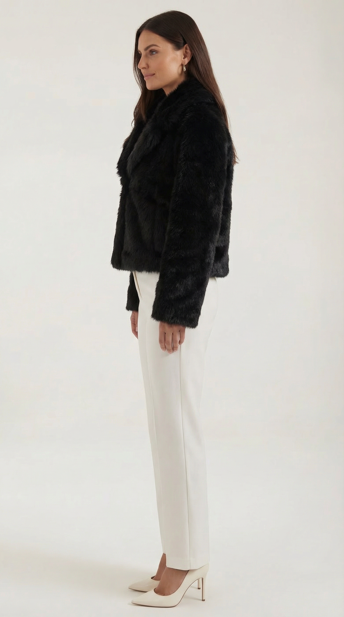 Debra – Chaqueta de Pelo Sintético Negra