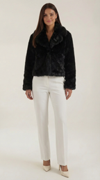 Debra – Chaqueta de Pelo Sintético Negra