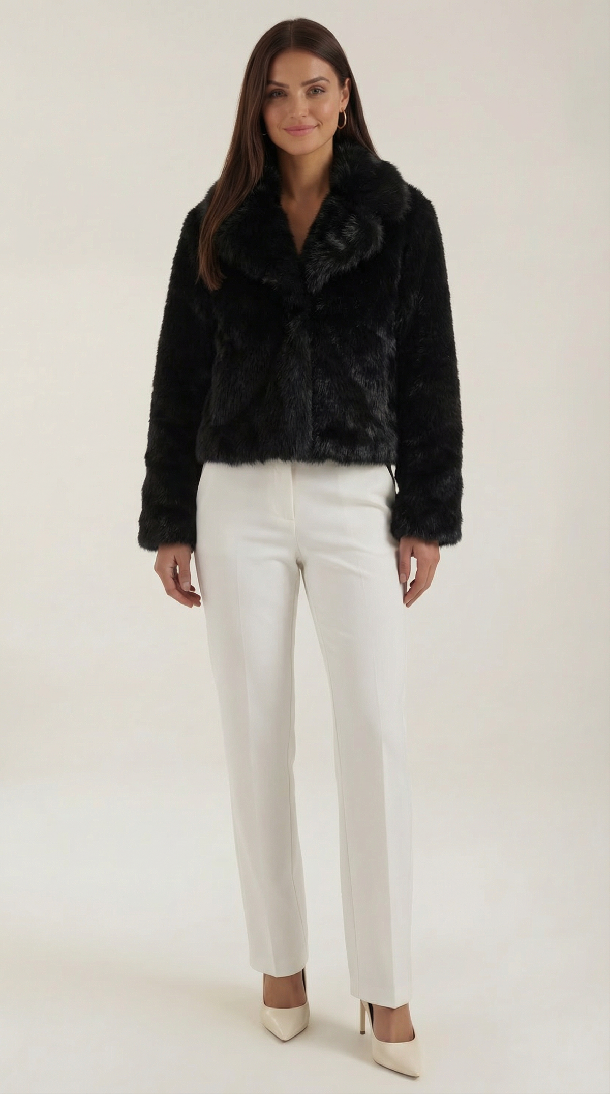 Debra – Chaqueta de Pelo Sintético Negra