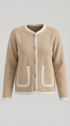Diana – Cárdigan Beige de Estilo Parisino