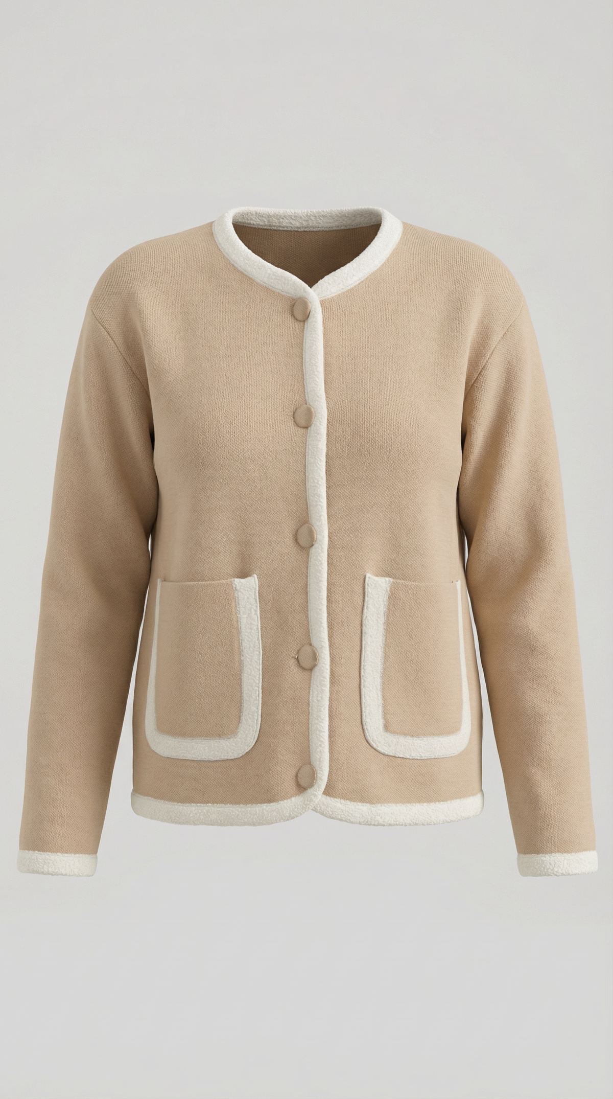 Diana – Cárdigan Beige de Estilo Parisino