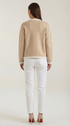 Diana – Cárdigan Beige de Estilo Parisino