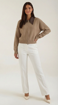 Irene – Chaqueta de Punto Corta con Cuello