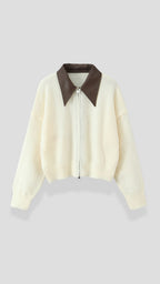 Irene – Chaqueta de Punto Corta con Cuello