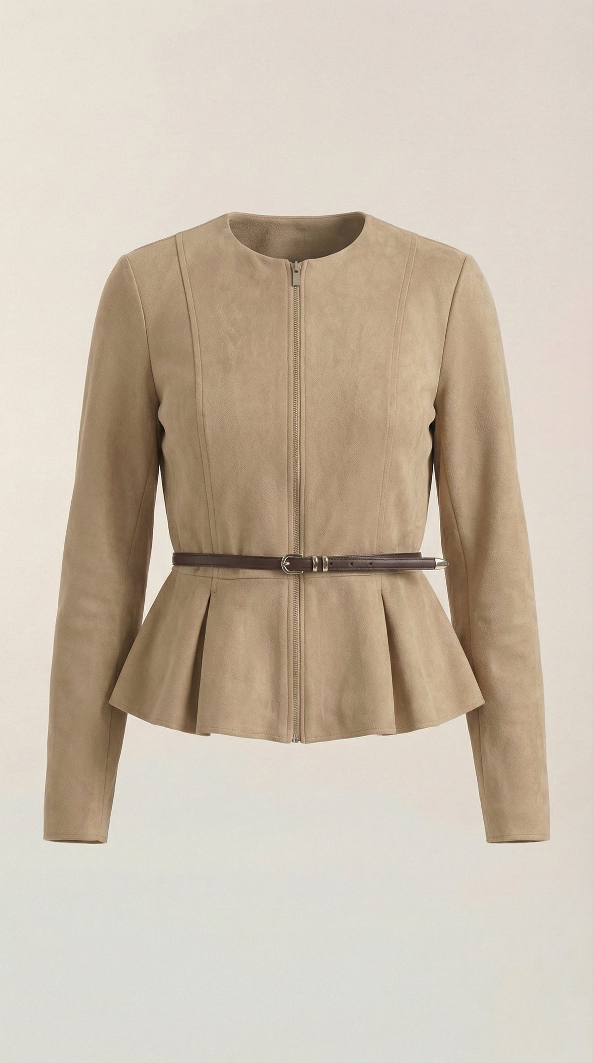 Josie – Chaqueta Burdeos con Detalle Peplum