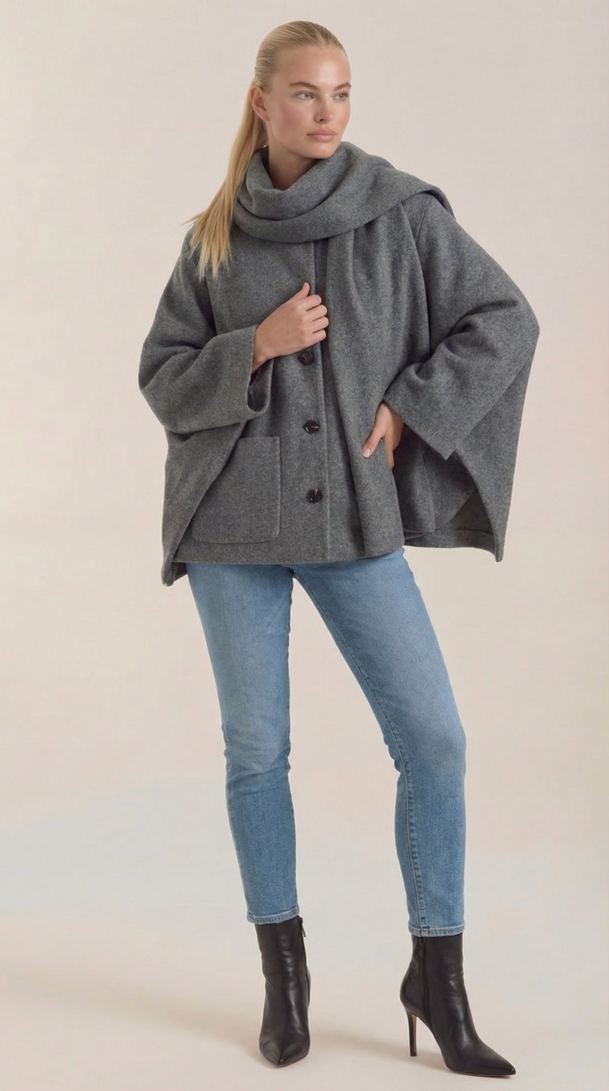 Kristina – Abrigo Capa Gris