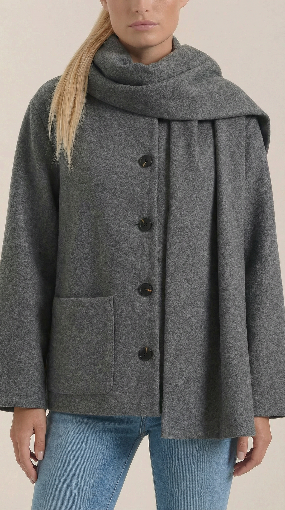 Kristina – Abrigo Capa Gris
