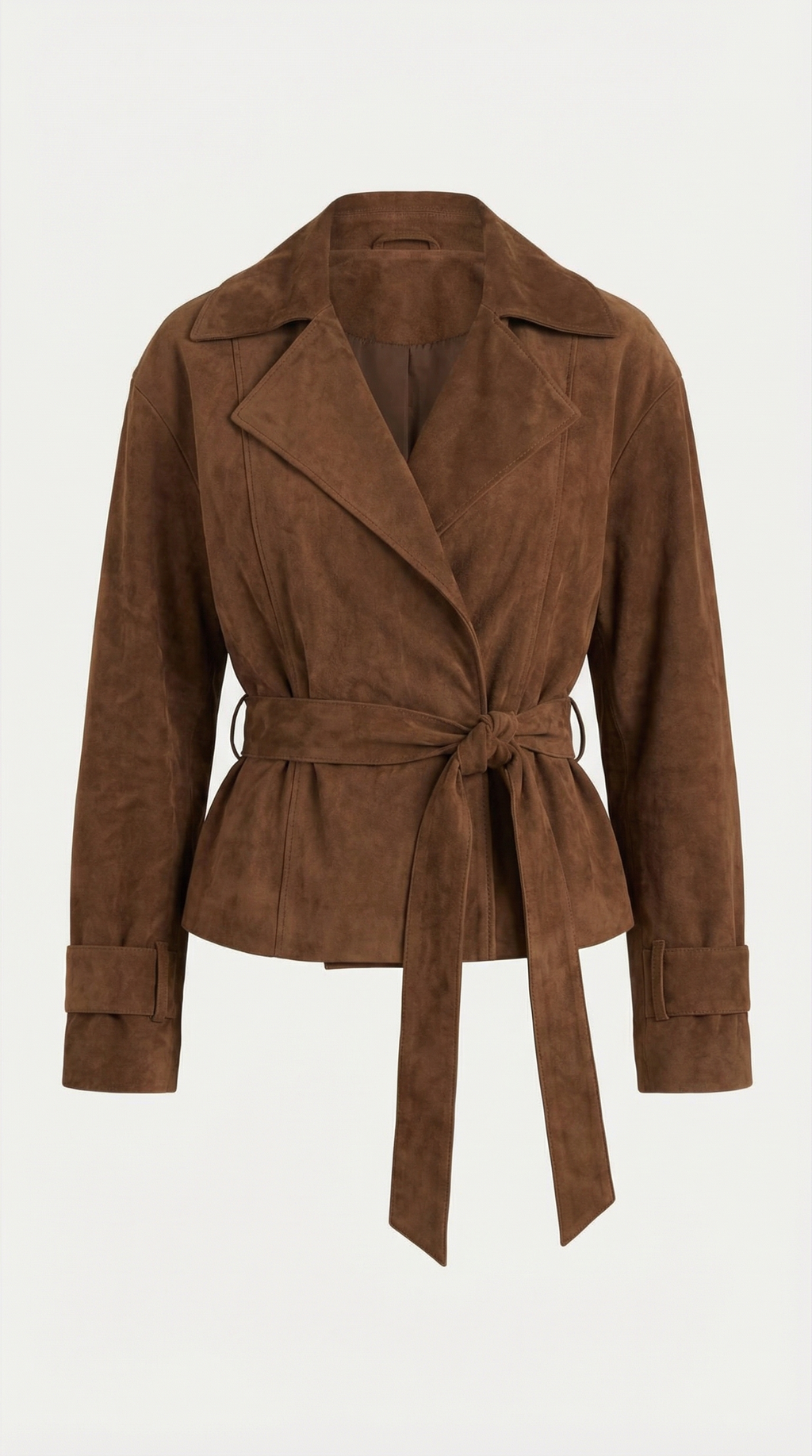 Lorraine – Chaqueta Cruzada Caramelo con Cinturón