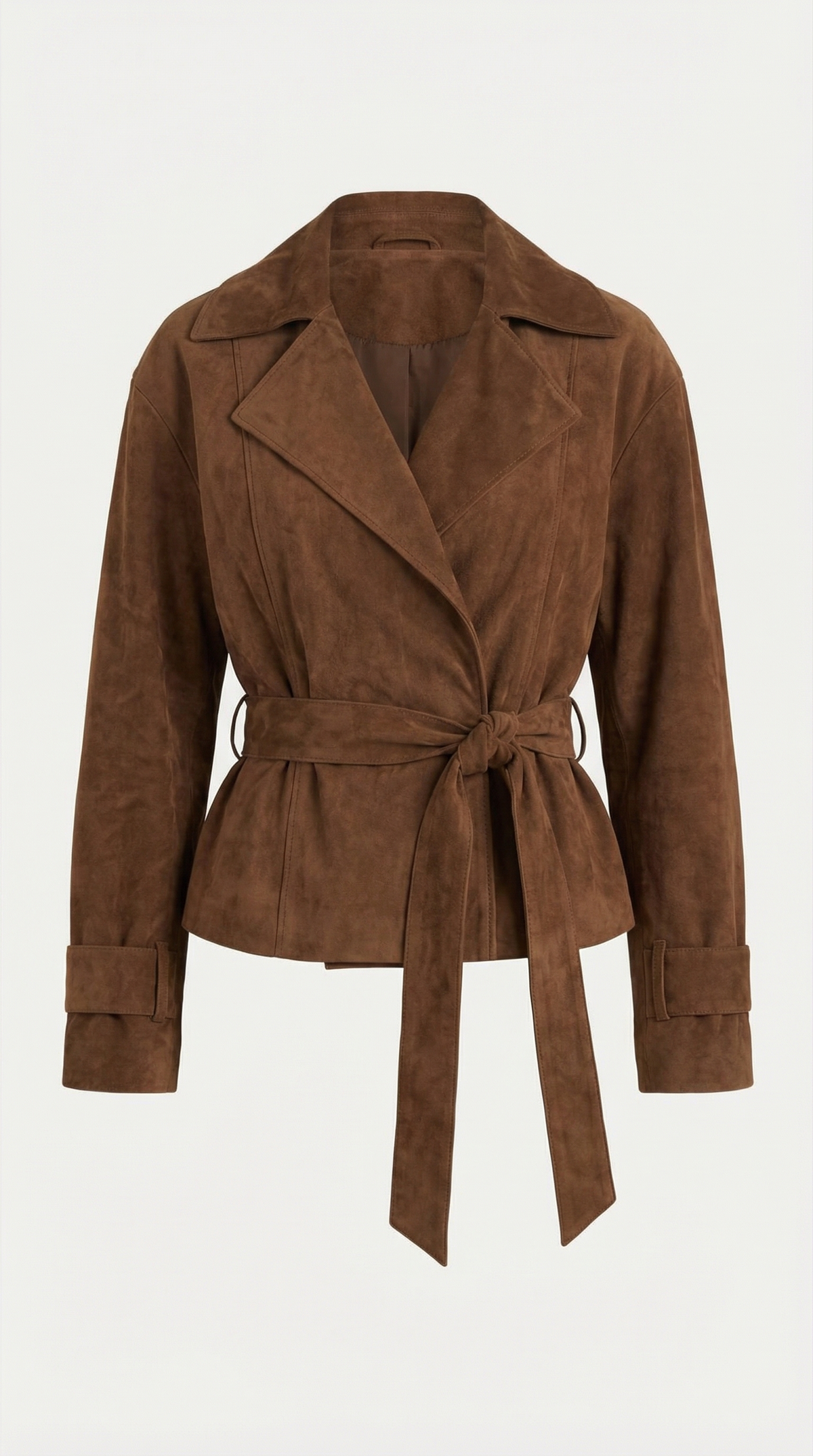 Lorraine – Chaqueta Cruzada Caramelo con Cinturón