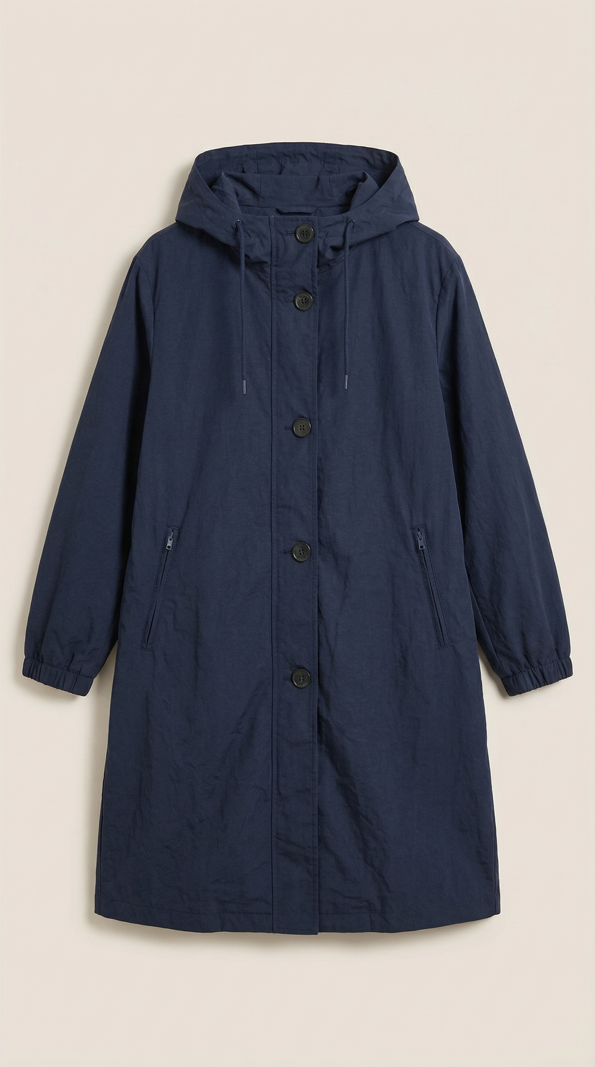 Margie – Chaqueta Impermeable Negra con Capucha