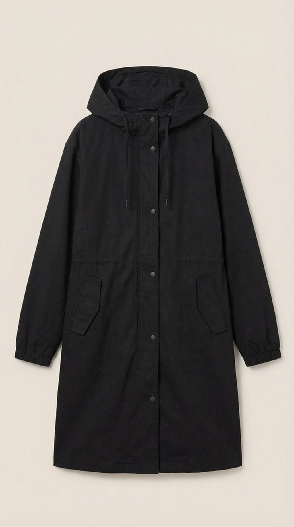 Margie – Chaqueta Impermeable Negra con Capucha