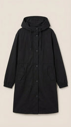 Margie – Chaqueta Impermeable Negra con Capucha