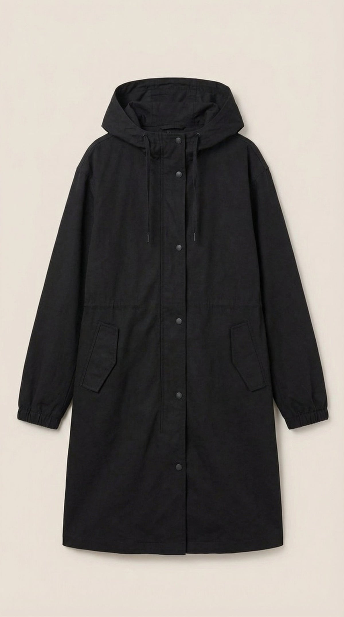 Margie – Chaqueta Impermeable Negra con Capucha