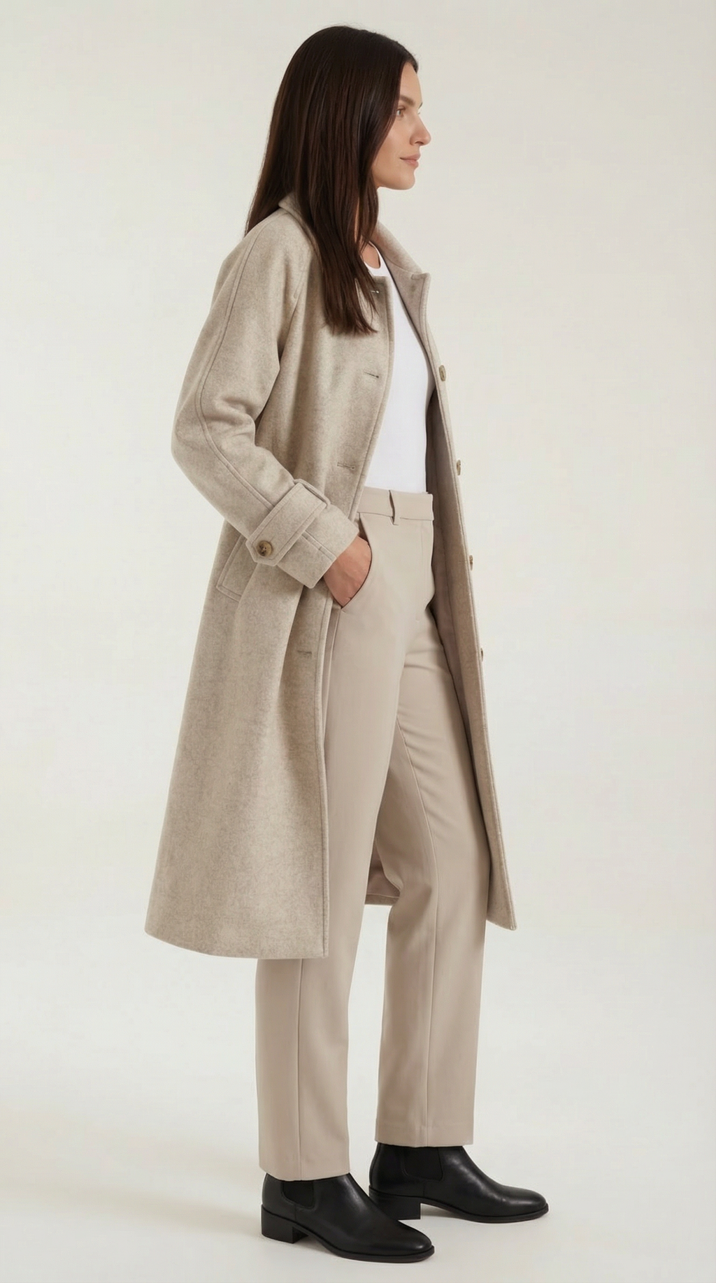 Martha – Abrigo Clásico de Invierno Negro