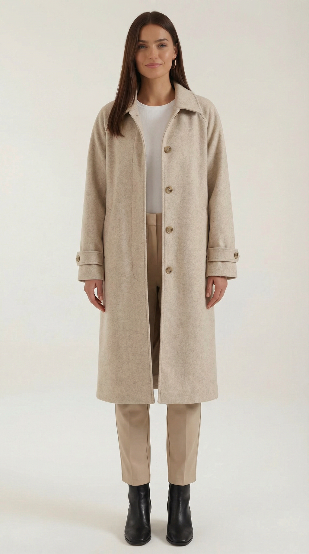 Martha – Abrigo Clásico de Invierno Negro