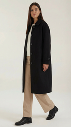 Martha – Abrigo Clásico de Invierno Negro