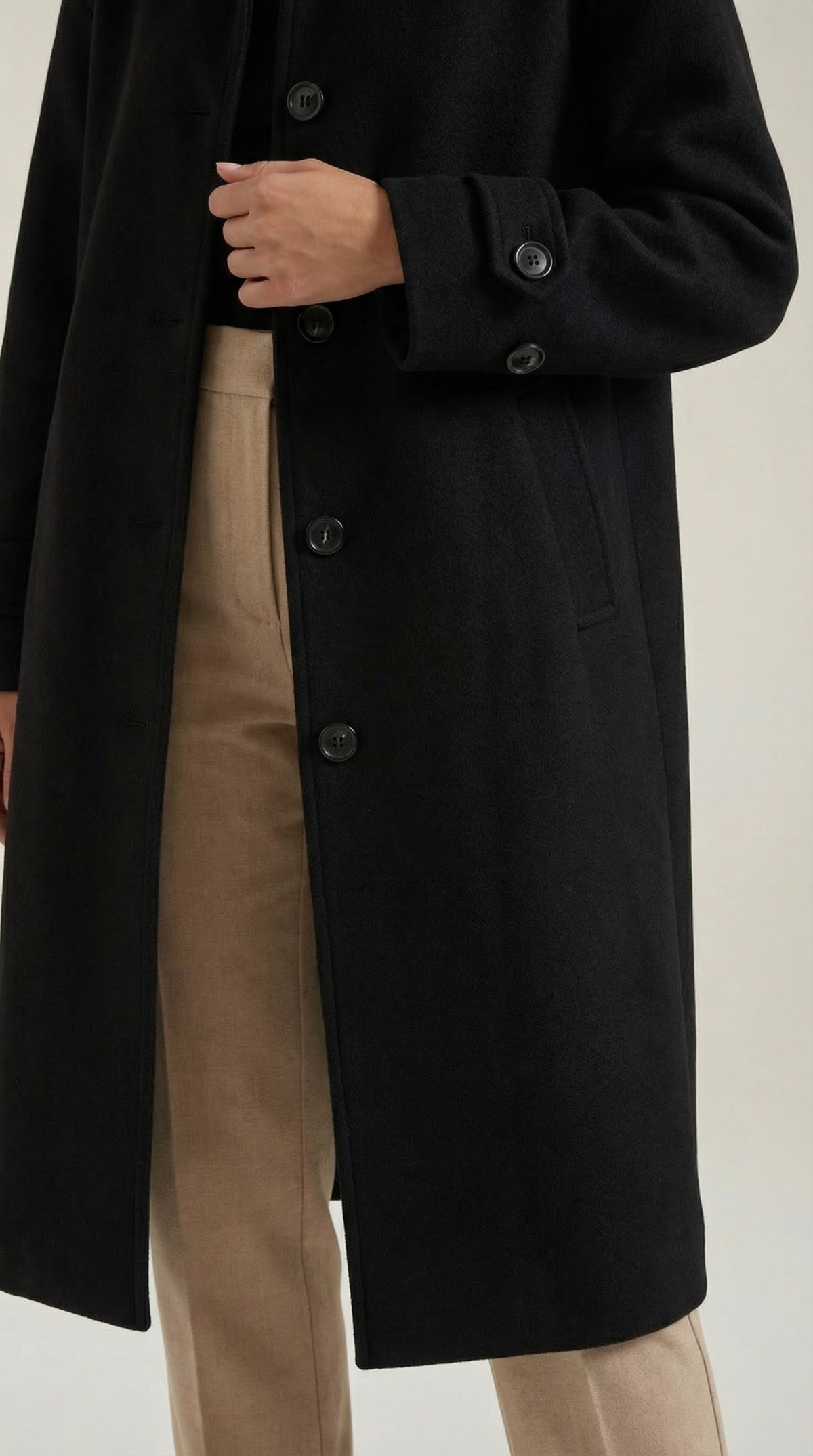 Martha – Abrigo Clásico de Invierno Negro