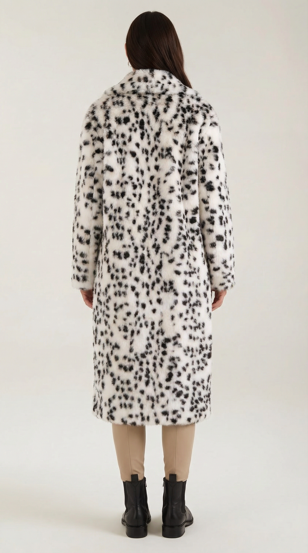 Morgana – Chaqueta Larga de Piel Sintética Blanca