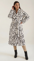 Morgana – Chaqueta Larga de Piel Sintética Blanca