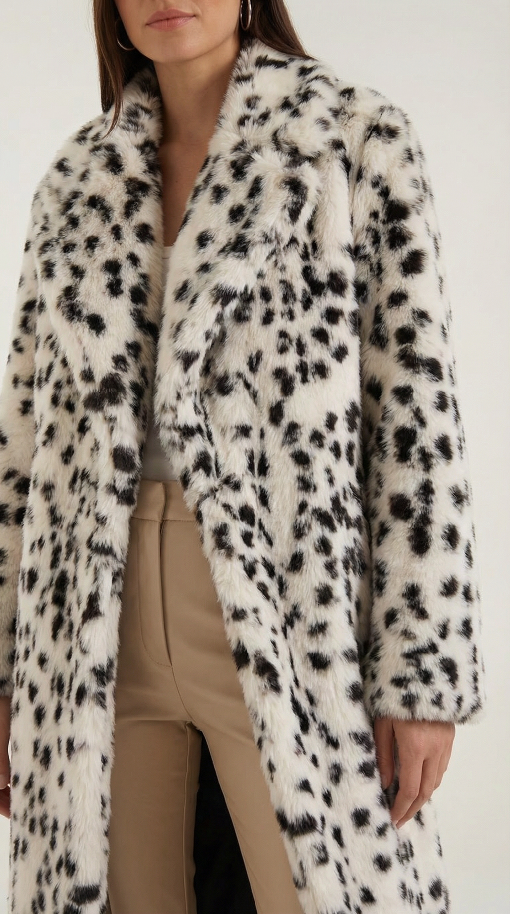 Morgana – Chaqueta Larga de Piel Sintética Blanca