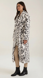 Morgana – Chaqueta Larga de Piel Sintética Blanca