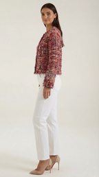 Rosaria – Chaqueta de Punto Bouclé Burdeos