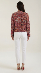 Rosaria – Chaqueta de Punto Bouclé Burdeos