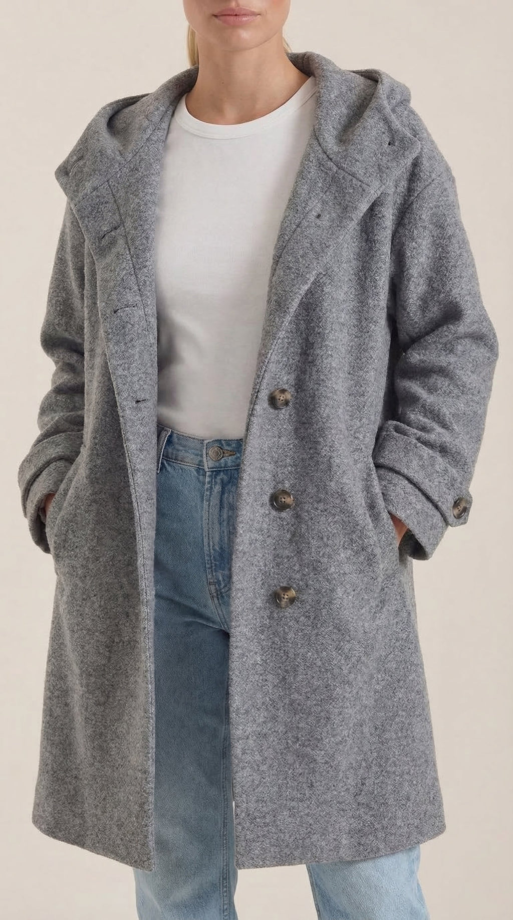 Meredith – Abrigo Largo Verde con Capucha