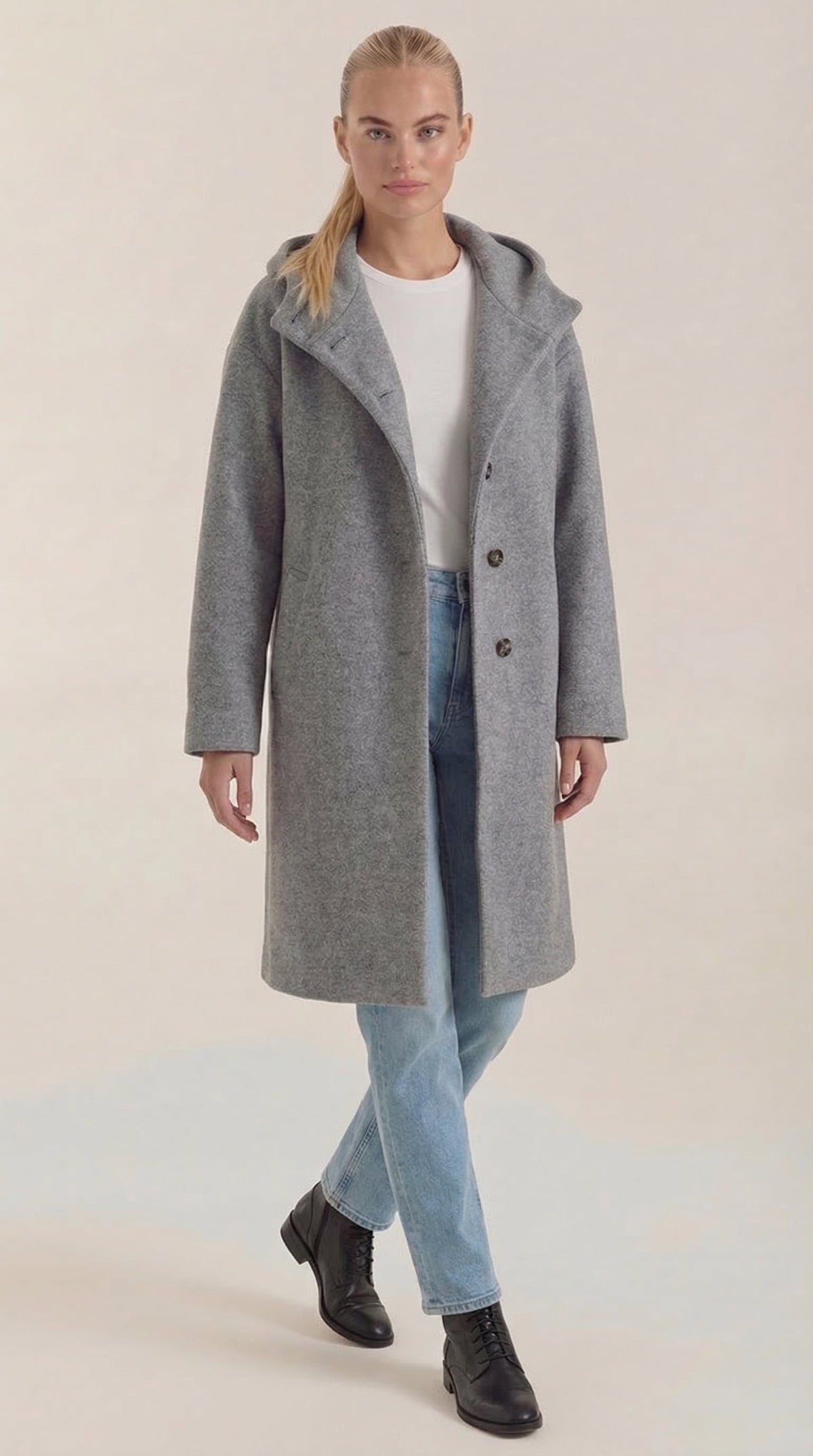 Meredith – Abrigo Largo Verde con Capucha