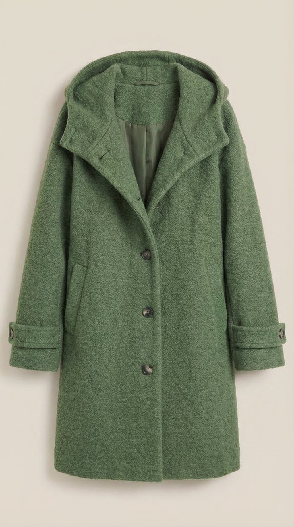 Meredith – Abrigo Largo Verde con Capucha