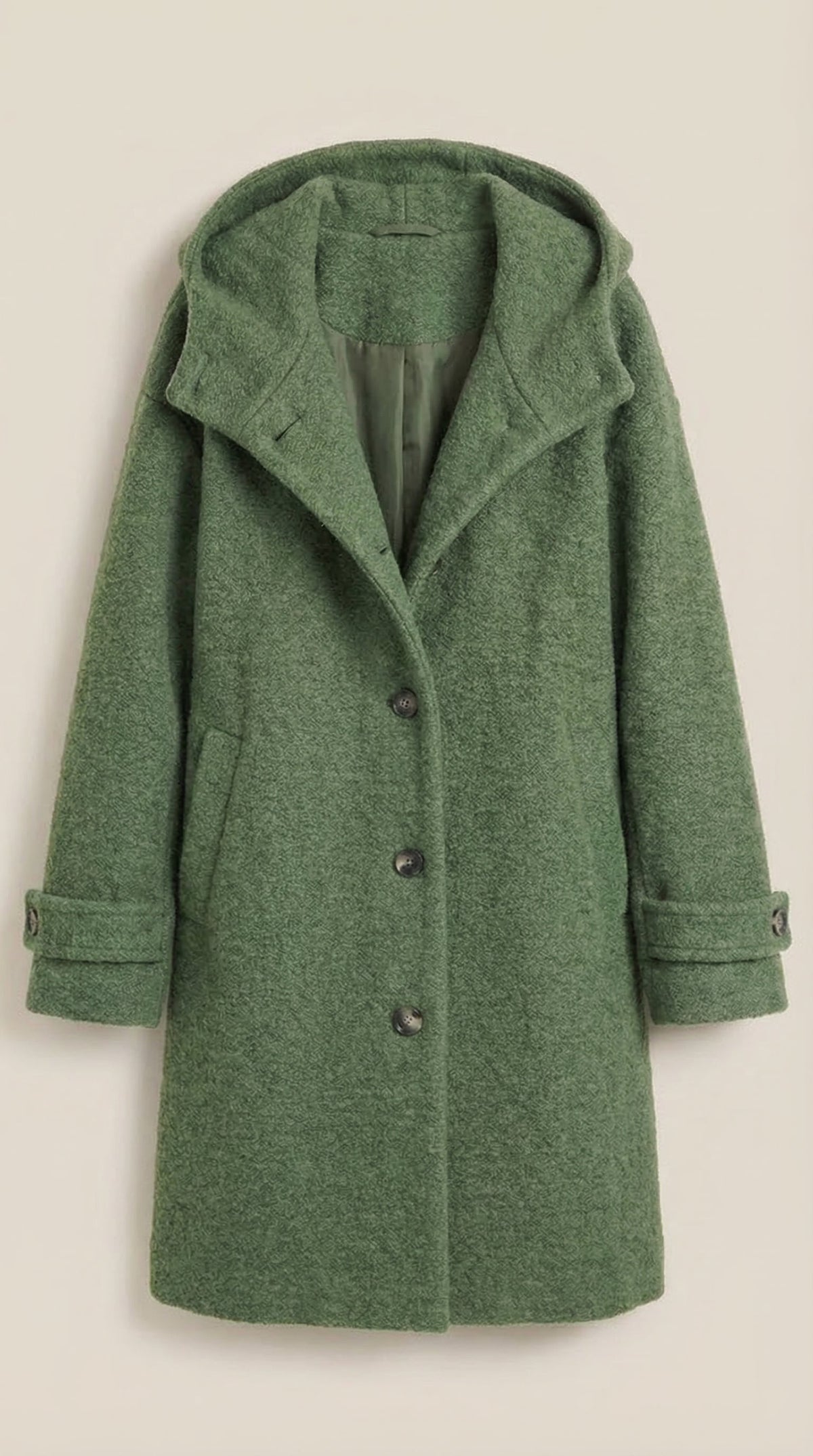 Meredith – Abrigo Largo Verde con Capucha