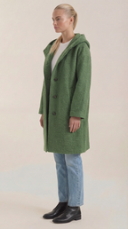 Meredith – Abrigo Largo Verde con Capucha