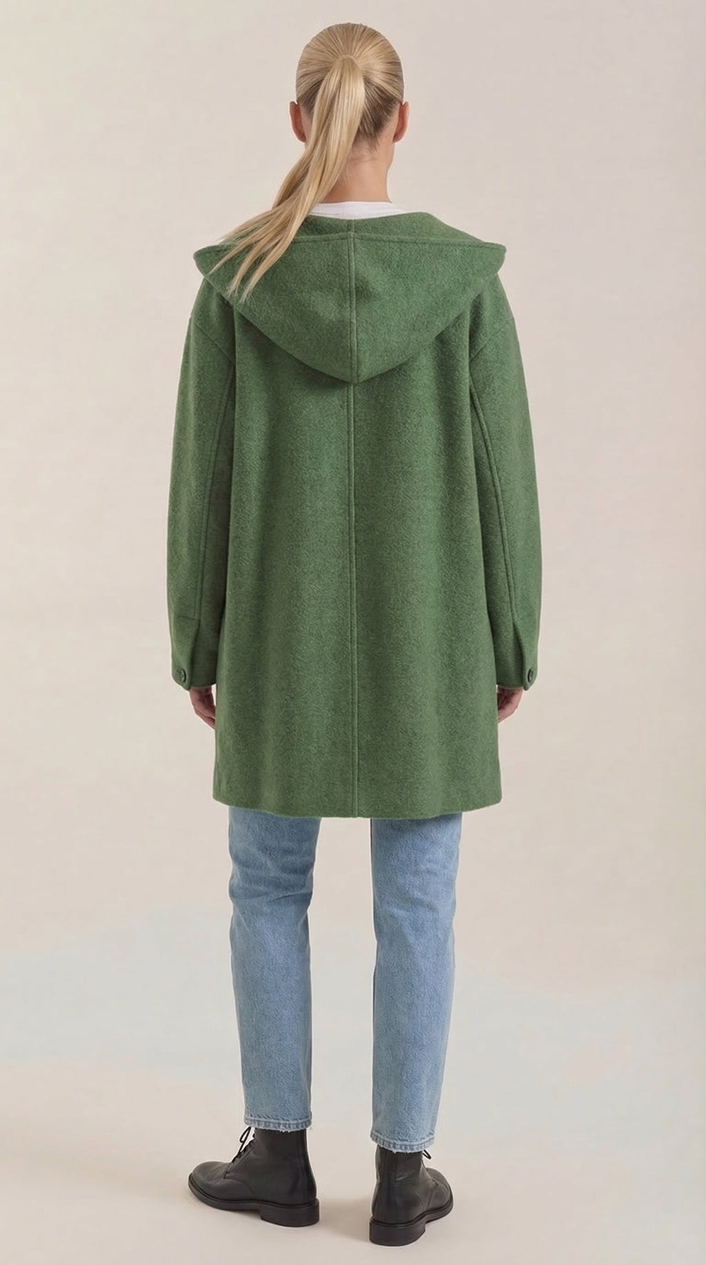 Meredith – Abrigo Largo Verde con Capucha