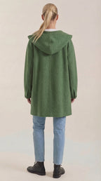 Meredith – Abrigo Largo Verde con Capucha