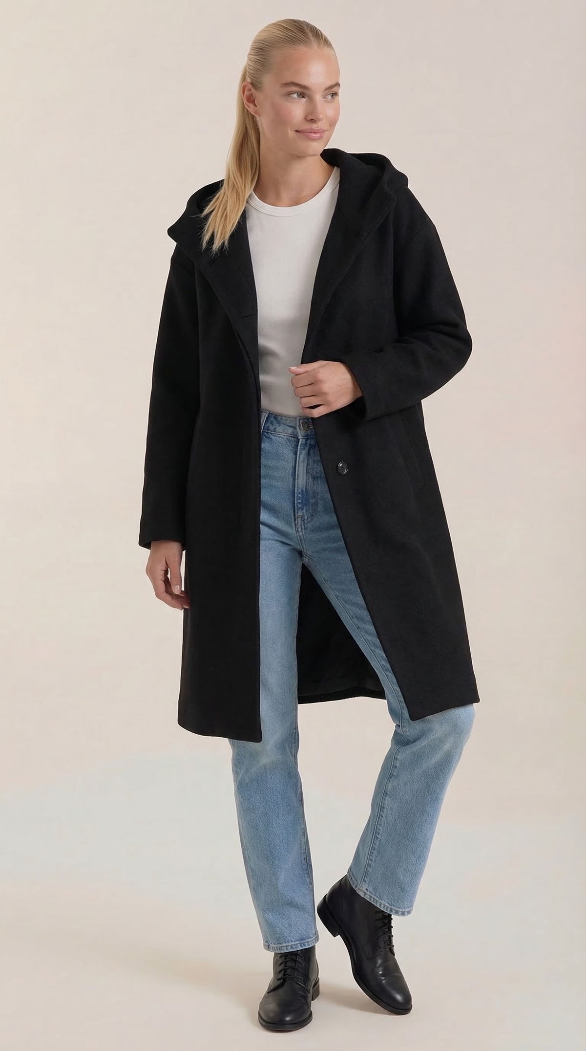 Meredith – Abrigo Largo Verde con Capucha