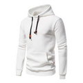 Álvaro | Sudadera con Capucha Hombre Textura Cuadros Bolsillo Canguro
