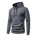 Álvaro | Sudadera con Capucha Hombre Textura Cuadros Bolsillo Canguro