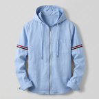 Hernán | Chaqueta con Capucha de Lino Hombre Cremallera Completa