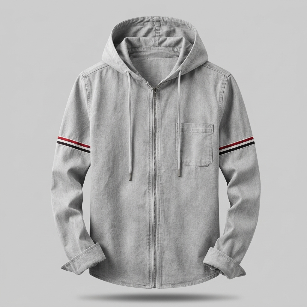 Hernán | Chaqueta con Capucha de Lino Hombre Cremallera Completa