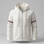 Hernán | Chaqueta con Capucha de Lino Hombre Cremallera Completa