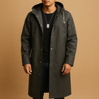 Timoteo | Chaqueta Impermeable Larga Hombre con Capucha