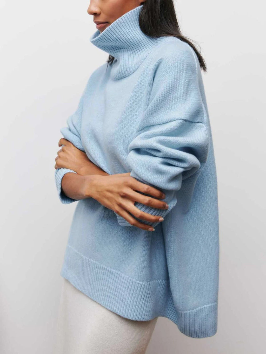 Victoria | Jersey de Punto Cuello Alto Oversized Mujer Manga Larga