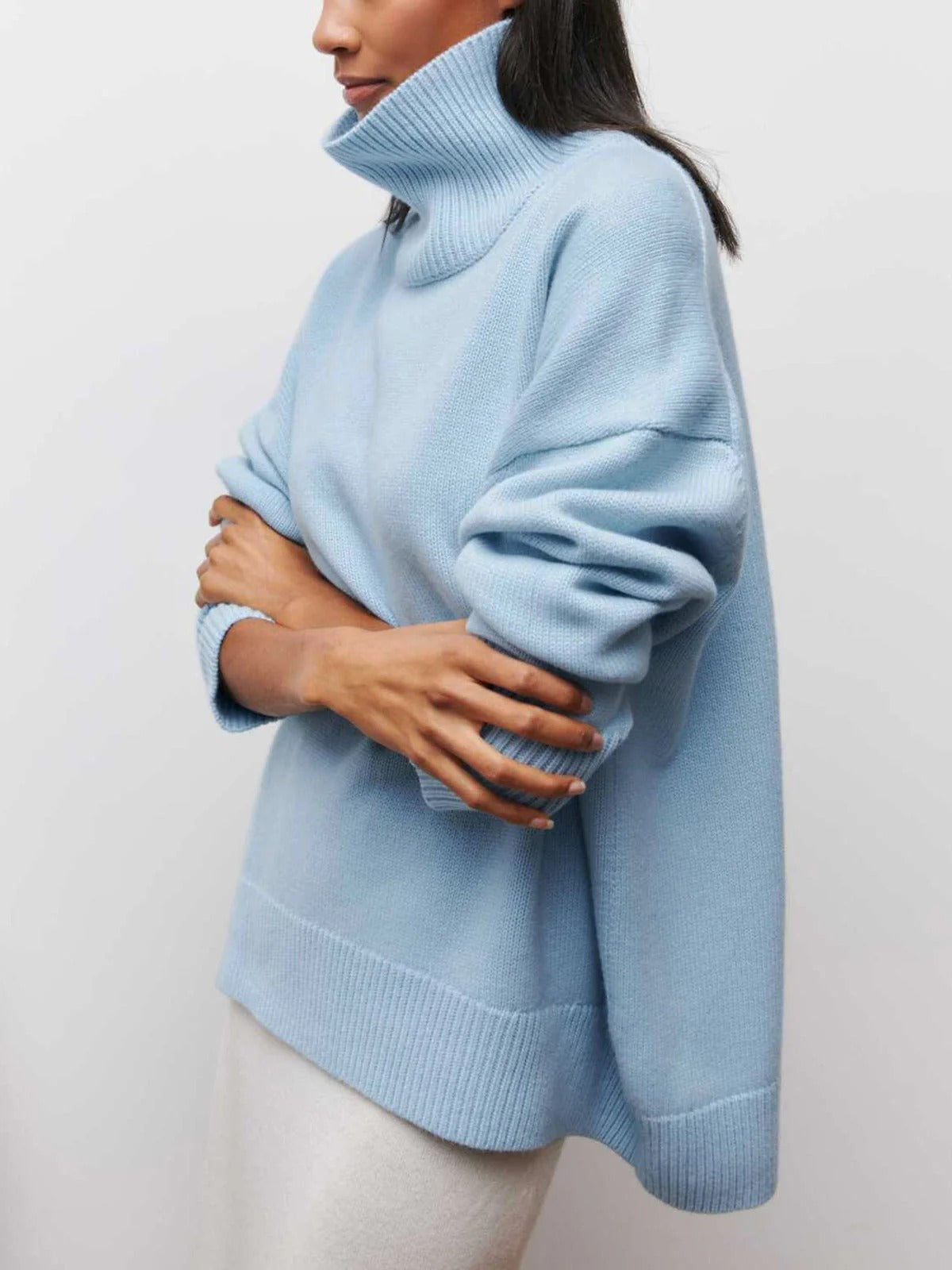 Victoria | Jersey de Punto Cuello Alto Oversized Mujer Manga Larga