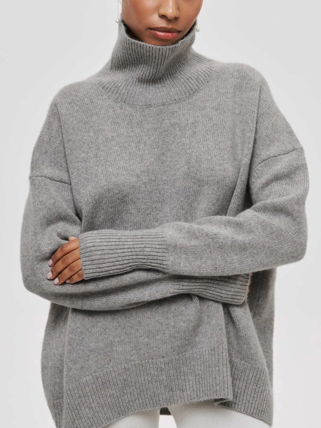 Victoria | Jersey de Punto Cuello Alto Oversized Mujer Manga Larga