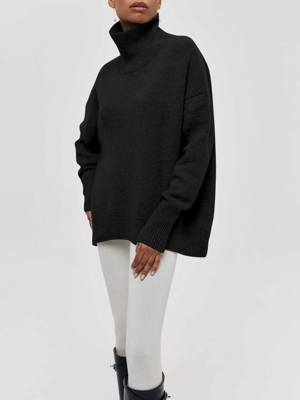 Victoria | Jersey de Punto Cuello Alto Oversized Mujer Manga Larga