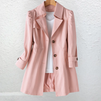 Elisa | Gabardina Corta Elegante de Verano Mujer Doble Botonadura