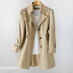 Elisa | Gabardina Corta Elegante de Verano Mujer Doble Botonadura