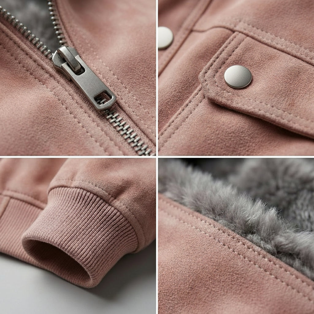Saúl | Cazadora de Piel Hombre Bomber Cuello Solapa