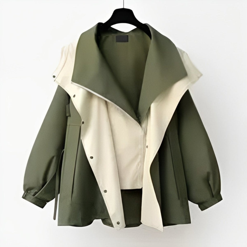 Maren | Chaqueta Impermeable Oversized Mujer Cuello Solapa
