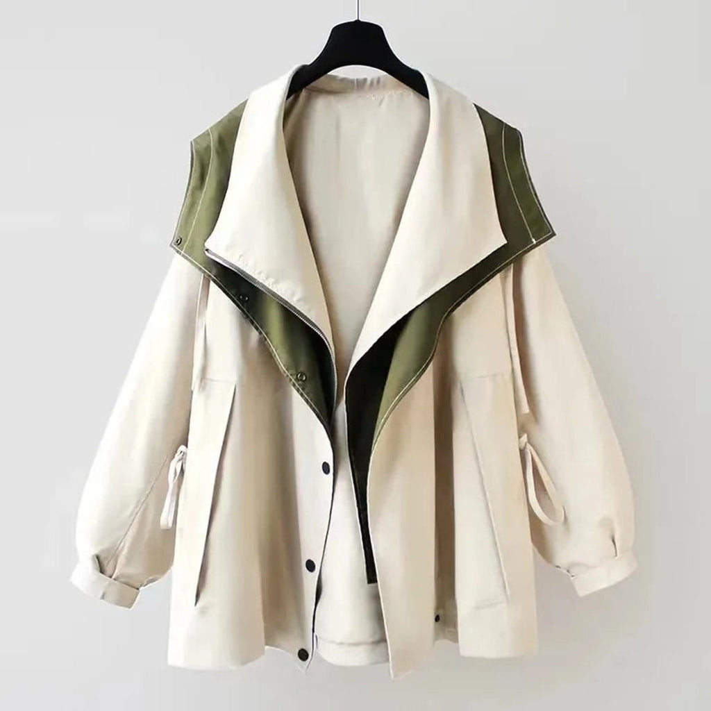 Maren | Chaqueta Impermeable Oversized Mujer Cuello Solapa